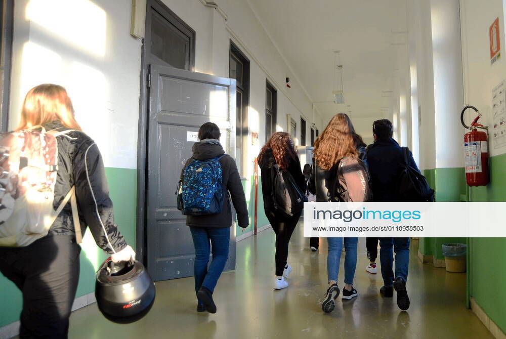 Milan, Back to school after the Lockdown for the Red zone with half the students still in DAD at a distance Editorial Usage Only