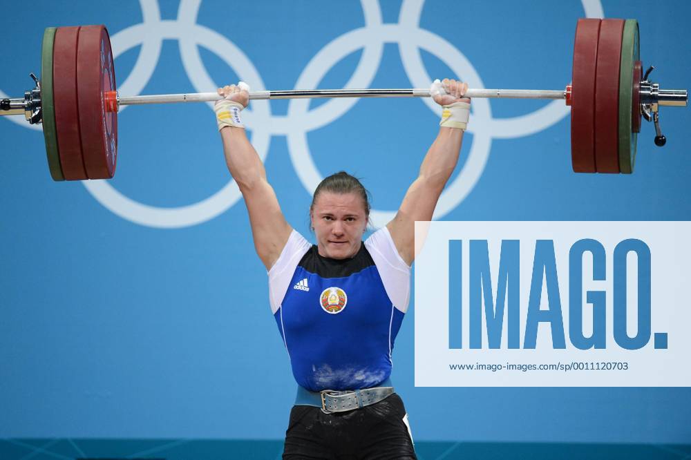 Aug. 3, 2012 - London, GBR - Iryna Kulesha of Belarus competes in the women s 75kg weightlifting competition the ExCeL centre during the 2012 Summer Olympic Games in London, England, Friday, August 3, 2012. Kulesha won the bronze medal in the event. 2012 Summer Olympics Weightlifting - ZUMAm67