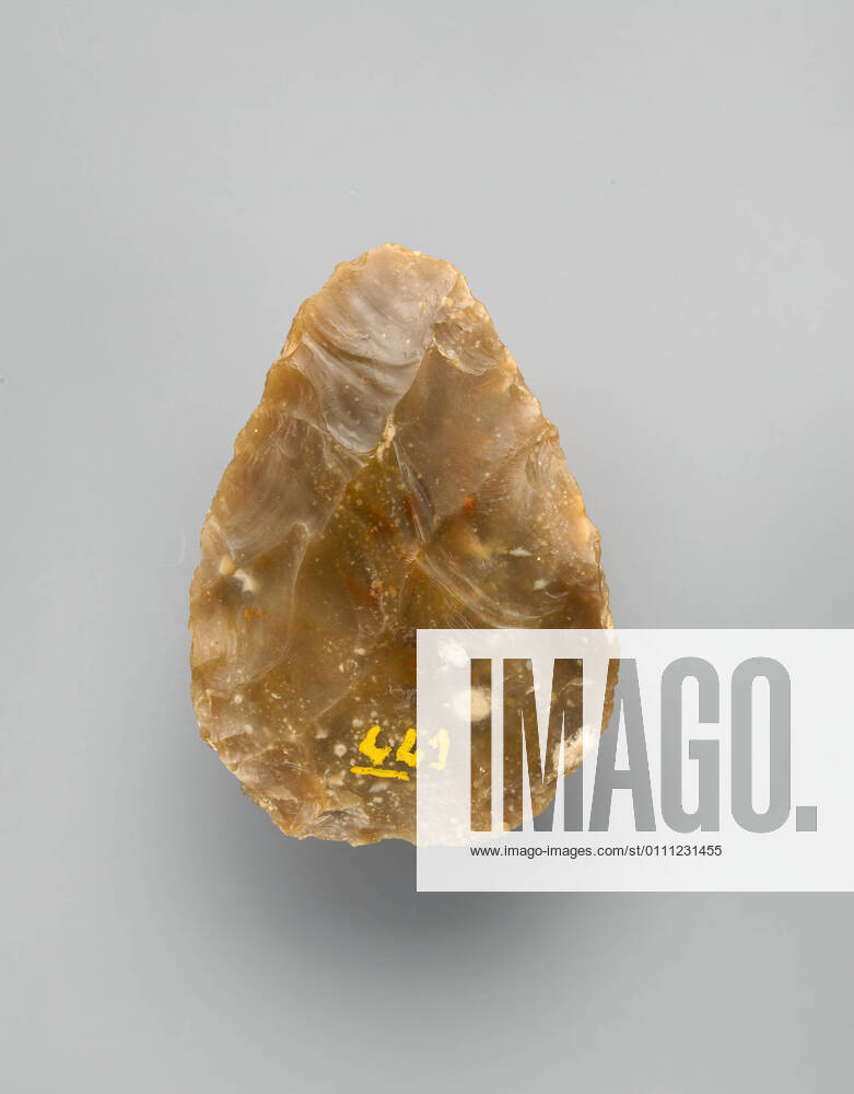 Biface, Acheulean, 700,000 200,000 B.C., Acheulean, Flint, H. 4 11 16 in. (11.9 cm); W. 3 5 16 in. (8.5 cm); D. 1 in. (2.5 cm); Wt. 10 oz. (290 g), Tools Copyright Artokoloro LC200124_32963