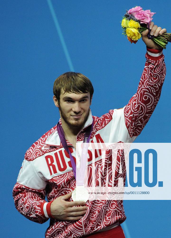 LONDON, GREAT BRITAIN. AUGUST 3, 2012. Russia s Apti Aukhadov has won silver in the Men s 85kg Weightlifting at the London 2012 Olympic Games. RE104D1F