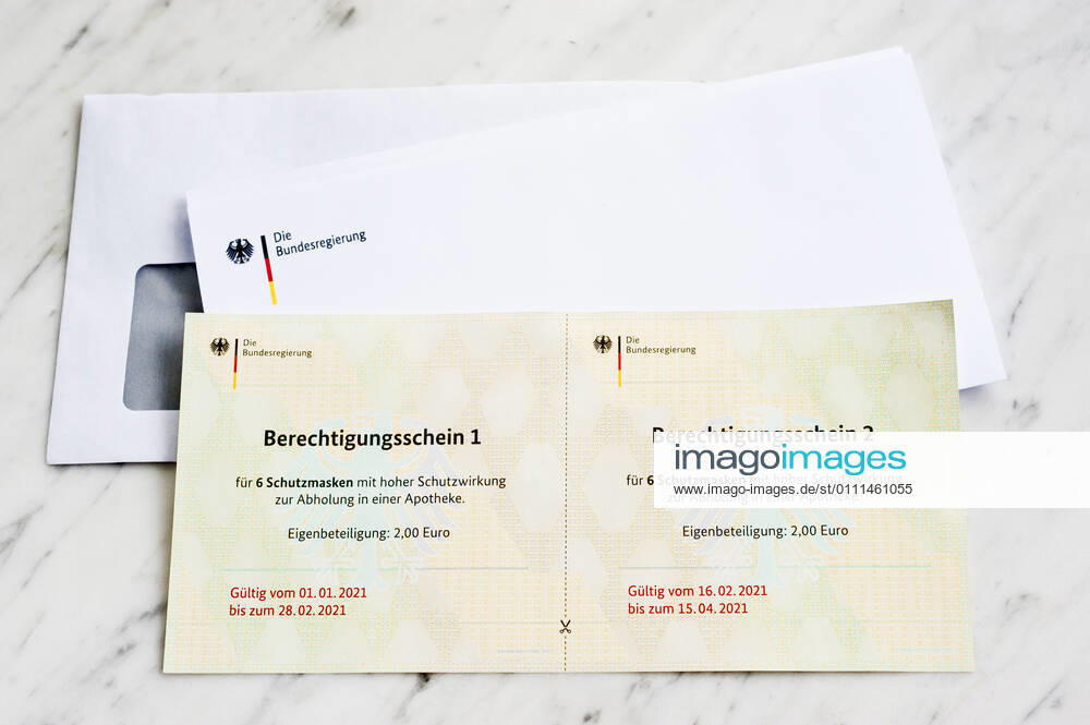 Eligibility certificates for FFP2 masks Corona pandemic Coronapandemic Coronavirus COVID 19 pandemic COVID 19 epidemic SARS CoV 2 Covid 19 Covid 19 protective mask protective masks face mask certified FFP 2 ZN95 ZN 95 KN 95 letter from the federal government vouchers FFP2 eligibility certificates Hamburg Hamburg Germany Germany