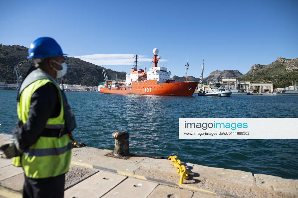 The Oceanographic Research Vessel (BIO) HespÃ rides docks in the port of Cartagena, Murcia (Spain), on February 1st, 2021. The HespÃ rides set sail on January 28th from the Arsenal of Las Palmas to begin the transit back to its home port, in Cartagena. The HespÃ rides has been in Las Palmas for 24 days and arrived in Cartagena a month after setting sail on 30 December. The Institute of Preventive Medicine of Defence (IMPDEF) has closed the outbreak of coronavirus detected on the ship after obtaining negative results from the last remaining members of the crew to overcome the disease. One of them remains in the Negrin Hospital in Las Palmas. 01 FEBRUARY 2021;HESPERIDES;CARTAGENA;MURCIA;COVID LagenciaEP 02 01 2021 Cartagena, (Murcia)