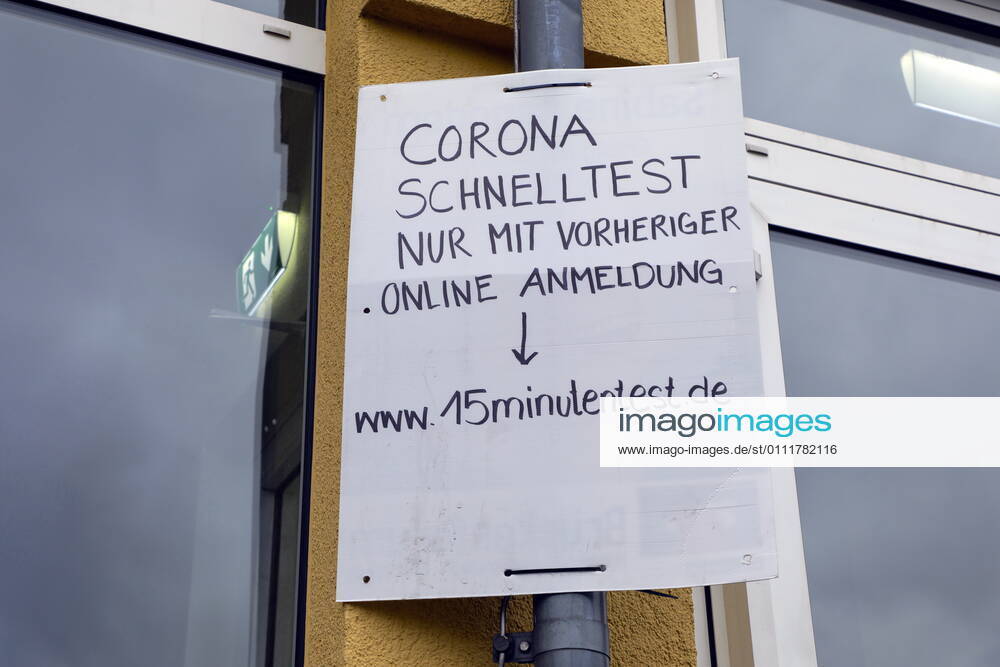 Bonn, Germany Corona crisis photo poster with reference to a Corona rapid test