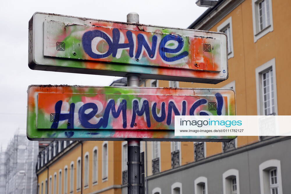 Bonn, Germany Photo Without inhibition Graffiti on a street sign