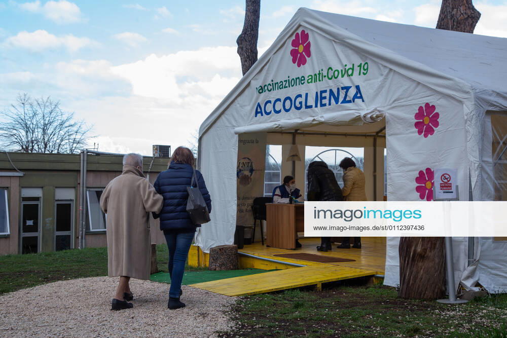 Italy: First COVID-19 vaccination for people over 80 in Rome Place for the acceptance of people over 80 who must be vaccinated Rome Italy