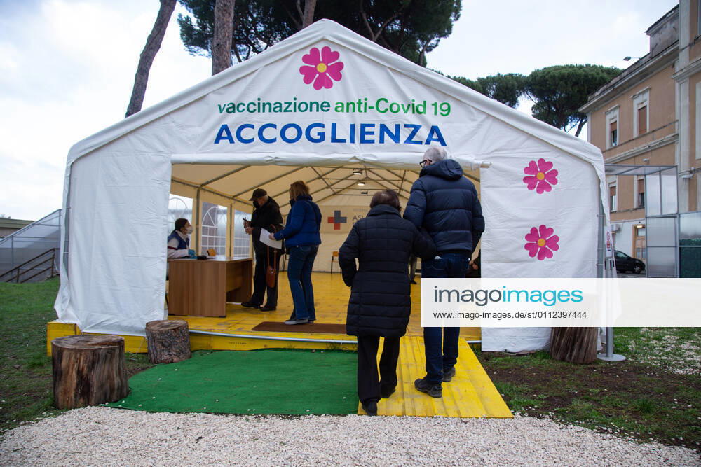 Italy: First COVID-19 vaccination for people over 80 in Rome Place for the acceptance of people over 80 who must be vaccinated Rome Italy