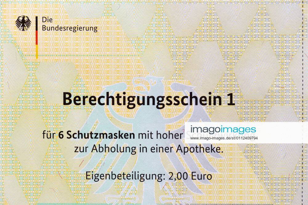 Authorization certificates for FFP 2 masks, Corona crisis, Stuttgart, Baden Württemberg, Germany, Europe
