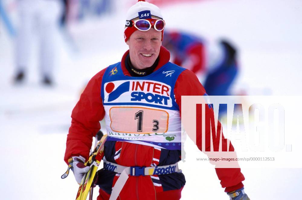 Bjoern Daehlie (Norwegen) lächelnd Nordischer Skilauf WM Herren Nordische Ski Weltmeisterschaft 1999, Nordisch, Nordischer Skisport, Nationalmannschaft Einzelbild Ramsau