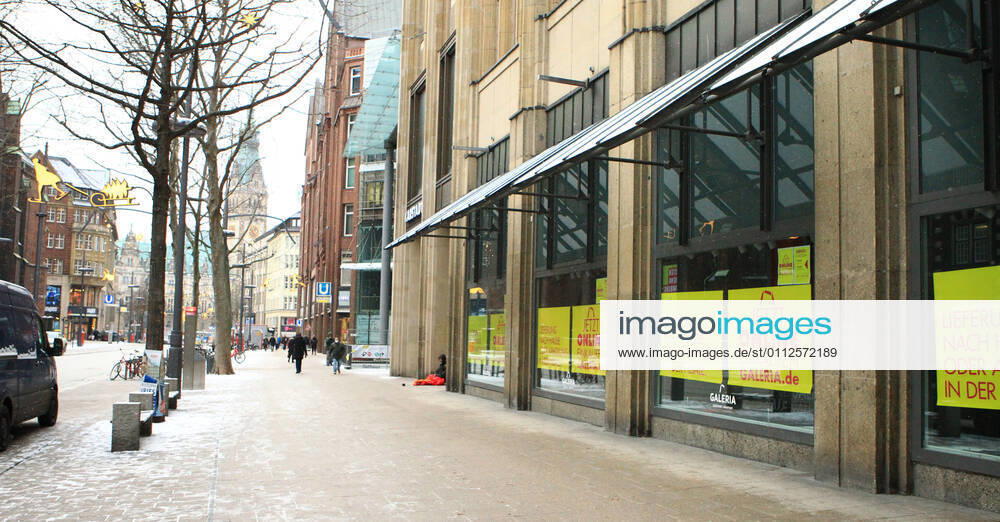 The almost deserted shopping street Mönckebergstraße during the lockdown downtown Hamburg