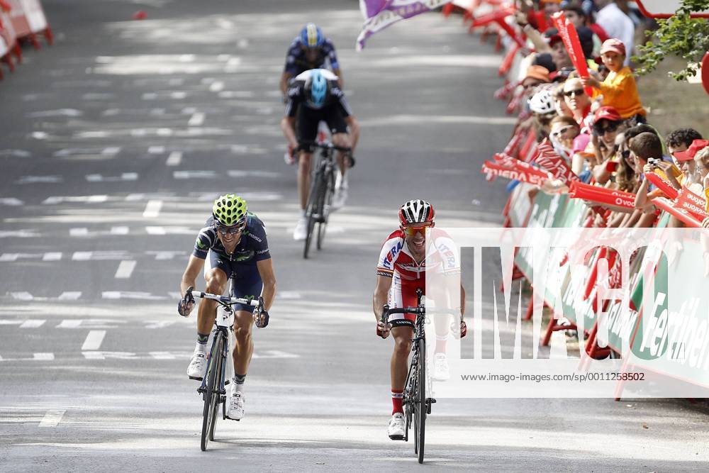 (L to R) Christopher Froom (c), Alberto Contador (t), Alejandro Valverde (l) and Joaquin Purito Rodriguez during the stage of La Vuelta 2012 between Faustino V and Eibar (Arrate).August 20,2012. (201208203024)