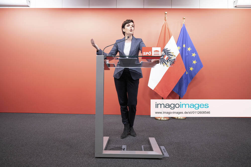 SPOE press conference Vienna: Red foyer ,,Current corona developments Pressekonferenz in Wien mit Pamela Rendi-Wagner zur aktuellen Corona-Entwicklung. Im Bild: SPÖ-Bundesparteivorsitzende Klubobfrau Pamela Rendi-Wagner (SPÖ). Wien, Österreich. 10.02.2021