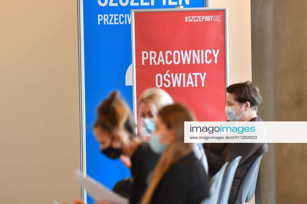 Education workers receive the Astra Zeneca COVID-19 vaccine Education workers receive the Astra Zeneca COVID-19 vaccine on February 12, 2021 in Gdansk, Poland as Poland received 141,000 doses of the AstraZeneca vaccine and 82,000 Moderna vaccines on 11 February. The Moderna vaccine is earmarked for the general population while the AstraZeneca shots are for education workers. EN_01464373_0055