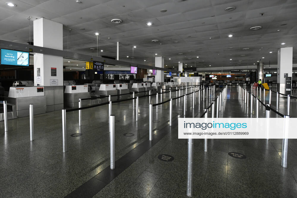 VICTORIA CORONAVIRUS COVID19, Empty international check-in terminals are seen at Melbourne Airport in Melbourne, Saturday, February 13, 2021. Victoria has entered a short, sharp circuit-breaker lockdown for five days amid fears the highly infectious UK strain of coronavirus has spread in the community. ( NO ARCHIVING, , NO USE IN BOOKS WITHOUT CONSENT MELBOURNE VIC AUSTRALIA