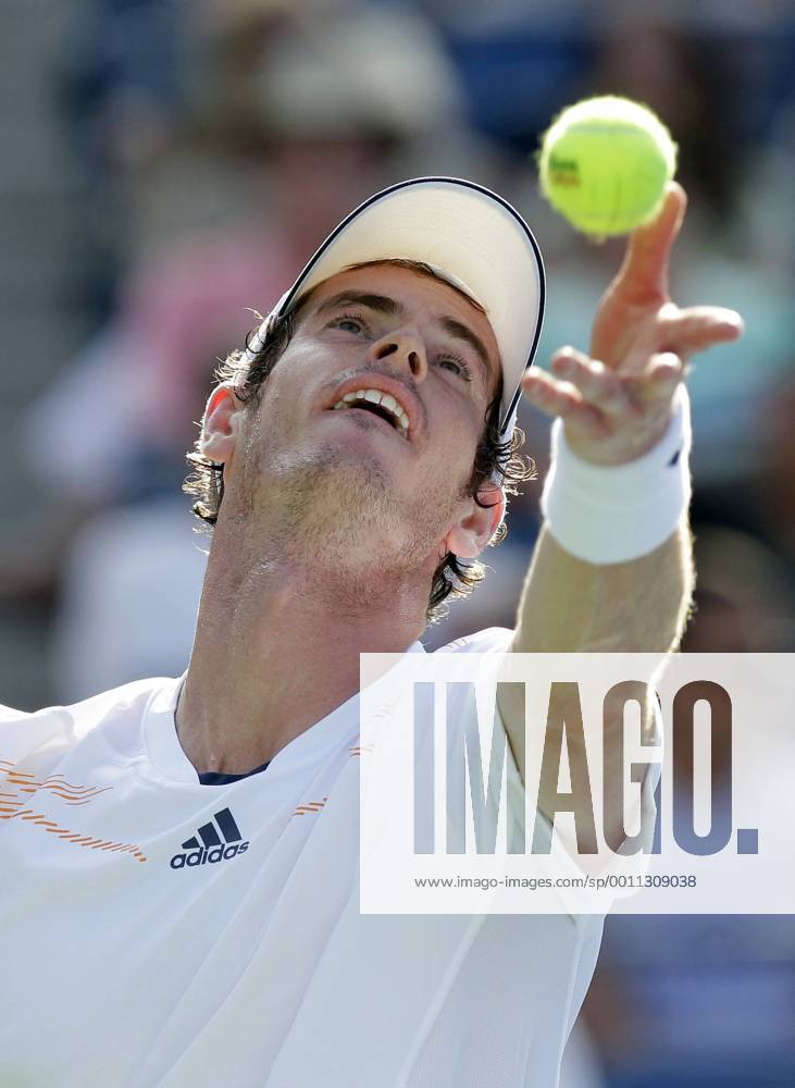 Andy Murray (GBR) serves at the 2012 U.S. Open Tennis Championships in Arthur Ashe Stadium at the Billie Jean King National Tennis Center in New York City on August 27, 2012. NYP20120827105