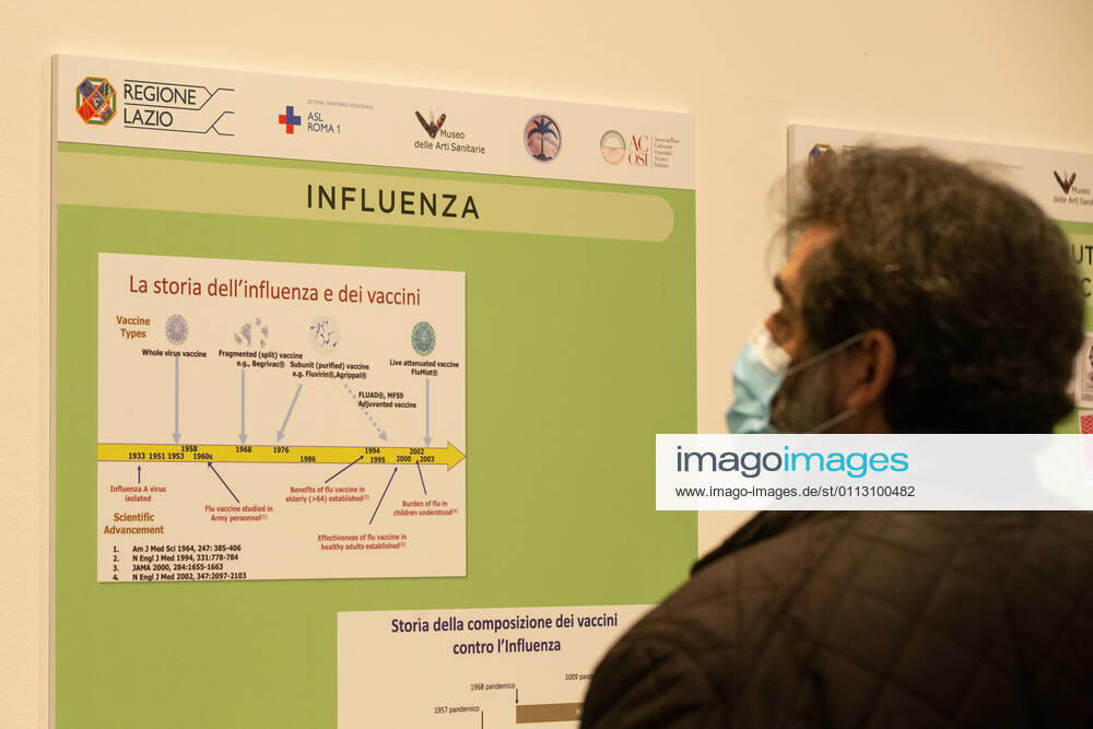 Italy: New area for anti-Covid vaccination in Rome A gentleman looks at the exhibition dedicated to the history of vaccinations Rome Italy