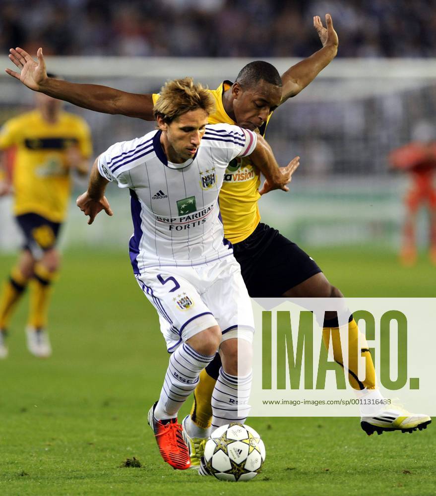 Anderlecht , Belgium August , 28 2012 Champions League Play off round 2nd leg RSC Anderlecht AEL Limassol FC Marcos Airosa Lucas Biglia