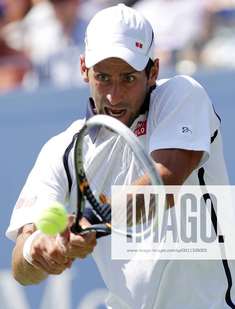 Novak Djokovic of Serbia in Arthur Ashe Stadium at the BillieJean King National Tennis Center in New York City on August 31, 2012. NYP20120831122