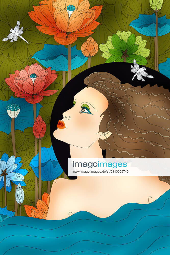 Beautiful woman as Aquarius zodiac sign