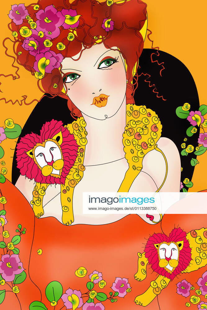 Beautiful woman as Leo zodiac sign