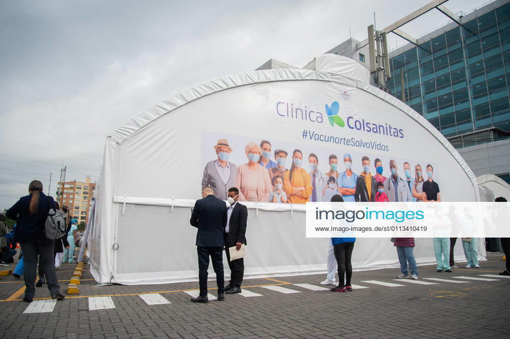 Health staff from hospitals like the Police Hospital and Clinica Colombia prepare and vaccinate their health staff as part of the first phase of vaccinations in Bogota, Colombia on February 18, 2021 Bogota Cundinamarca Colombia