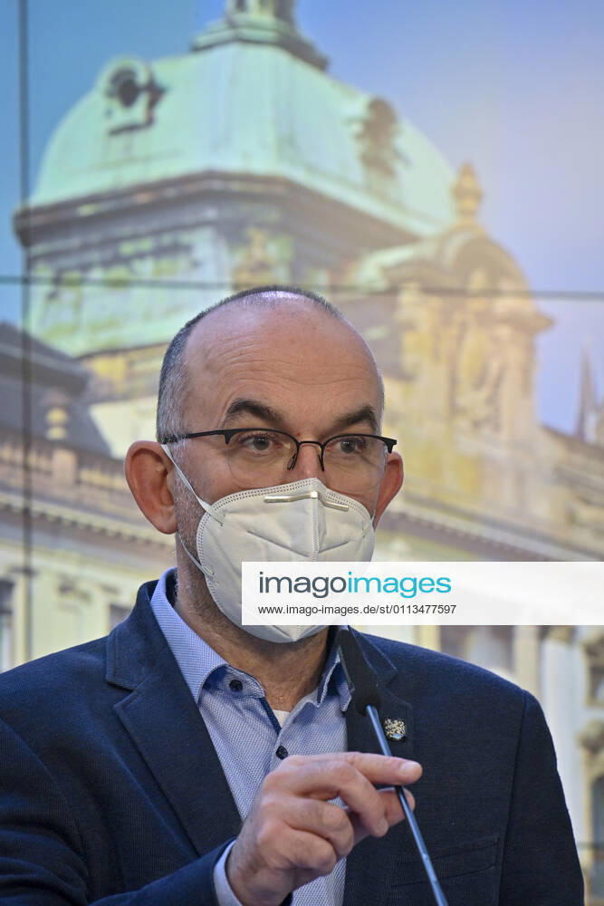 Czech Health Minister Jan Blatny, wearing face mask to prevent the spread of the coronavirus, speaks to journalists during the press conference after the government meeting in Prague, Czech Republic, February 19, 2021. The Czech Health Ministry will order the wearing of respirators, nano masks or two surgical face masks in shops, public transport and other public places with a high concentration of people on Monday, February 22. Various home-made textile masks cannot be considered a significant protection anymore. (CTKxPhoto VitxSimanek) CTKPhotoP202102190400501 VIS 002