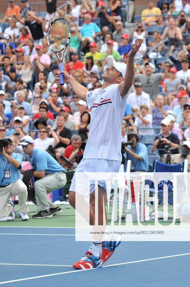 Sept. 2, 2012 - New York, New York, U.S - U.S. OPEN--ANDY RODDICK of the United States celebrates his 7-5,5-6, 4-6, 6-4, victory in a third round men s singles match on Day 7 of the U.S. Open in New York Sunday September 2, 2012. 2012- U.S.OPEN TENNIS - DAY 7 - ZUMAc11