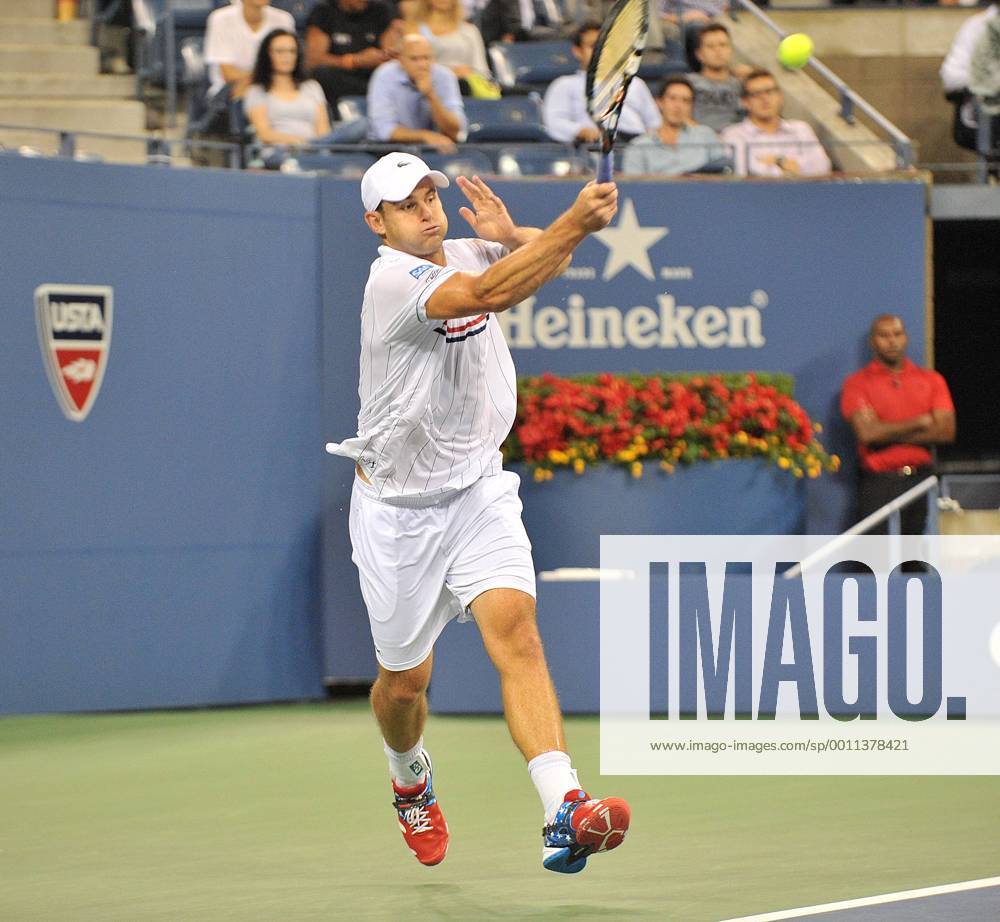 Sept. 4, 2012 - New York, New York, U.S - U.S.OPEN- ANDY RODDICK of the United States during the first set of a men s singles quarterfinals match against at the US Open in New York Tuesday night September 4, 2012. The first set was tied at 6-6 going into a tie-break set when it was suspended for heavy rains in the area. US News - Sept. 4, 2012 - ZUMAc11