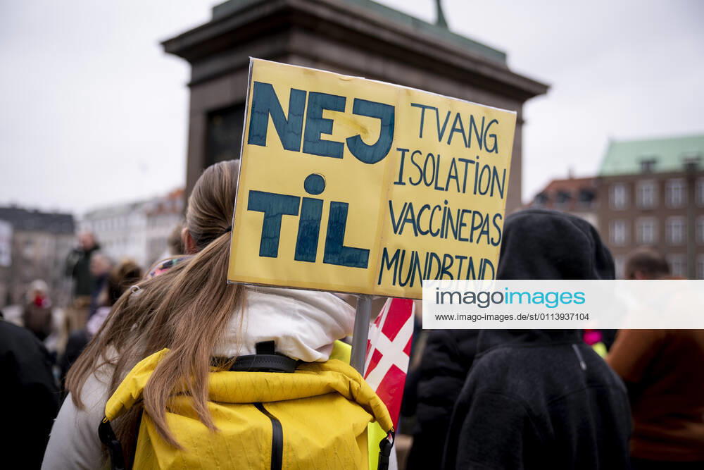Demonstration against the Epidemic Act at Christiansborg Castle Square in Copenhagen on Tuesday 23 February 2021, Copenhagen Denmark