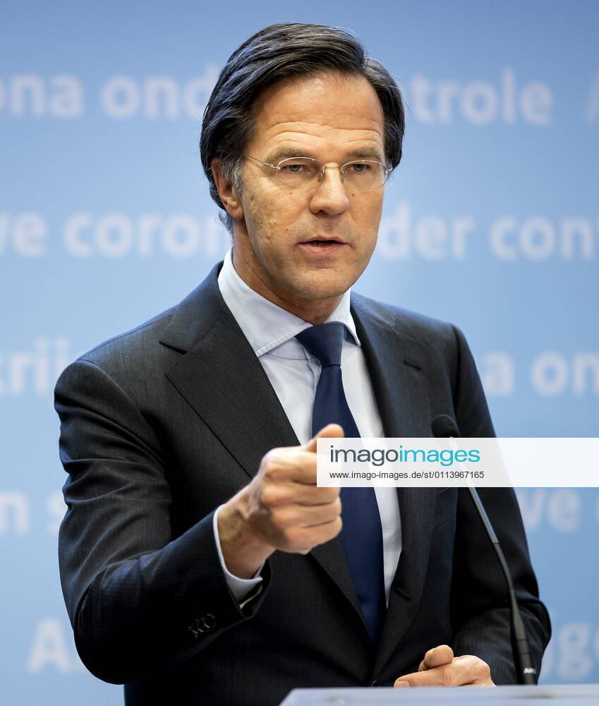 DEN HAAG Prime Minister Mark Rutte during a press conference on the coronation measures The curfew is being extended because the cabinet believes it needs the measure to create room for other relaxations ANP SEM VAN DER WAL