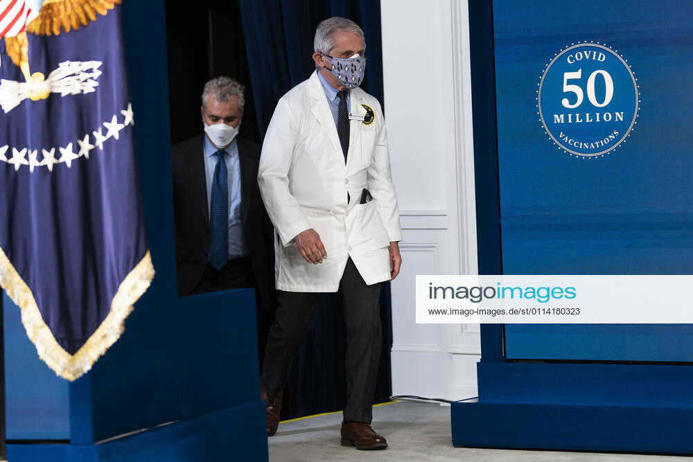 Dr. Anthony Fauci is seen before President Joe Biden participates in an event commemorating the 50 million COVID-19 vaccine shot during a ceremony at the White House, Thursday, Feb. 25, 2021. Ms. Bussey lives in Southeast DC. Ms. Bussey has been working ever since the pandemic Washington USA - ZUMAs152 20210225_zaa_s152_217