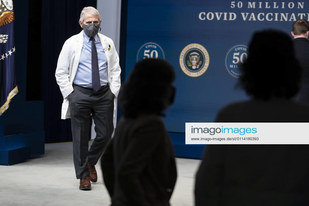 Dr. Anthony Fauci is seen before President Joe Biden participates in an event commemorating the 50 million COVID-19 vaccine shot during a ceremony at the White House, Thursday, Feb. 25, 2021. Ms. Bussey lives in Southeast DC. Ms. Bussey has been working ever since the pandemic Washington USA - ZUMAs152 20210225_zaa_s152_221