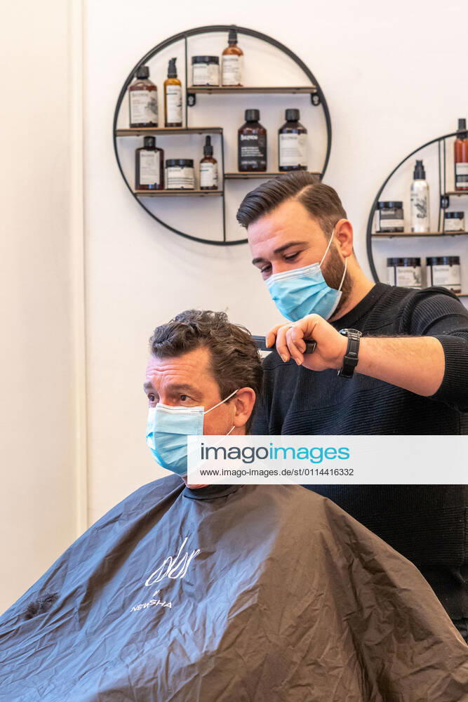 Berlin,Germany,GER,with today the hairdressers nationwide are allowed to go back to their work Picture was taken in the premises of Chamun Coiffeur and Beauty Kurfürstendamm