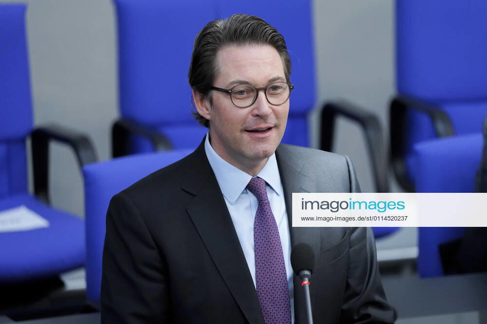 214 Bundestag session and debate Current, 03 03 2021, Berlin, Andreas Scheuer the Federal Minister of Transport and Digital Infrastructure in portrait laughing at the questioning of the Federal Government at the 214 session of the German Bundestag in Berlin Berlin Germany