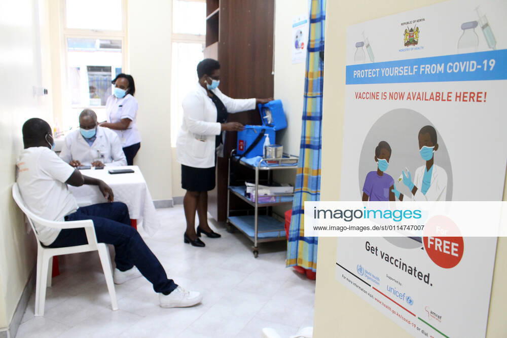 (210306) -- NAIROBI, March 6, 2021 -- A resident prepares to receive a shot of the AstraZeneca COVID-19 vaccine at Kenyatta National Hospital in Nairobi, Kenya, March 5, 2021. Kenya s health ministry on Friday kicked off COVID-19 vaccination campaign with frontline health workers as the first to receive the vaccine. (Photo by Xinhua) KENYA-NAIROBI-COVID-19-VACCINATION JoyxNabukewa