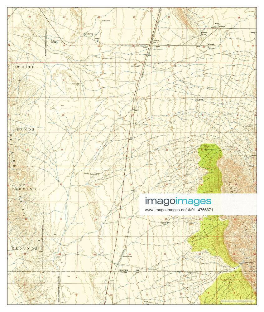 Oscura, New Mexico, map 1950, 1:24000, United States of America by Timeless Maps, data U.S. Geological Survey Copyright Penta Springs TM210218_57604