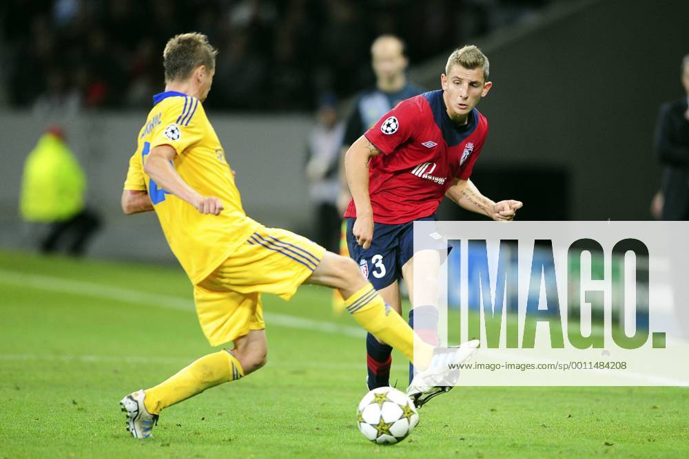Lucas Digne (Losc) vs Edgar Olekhnovic (Borisov) FOOTBALL : Losc Lille vs Fc Bate Borisov - champions League - 19 09 2012 JBAutissier Panoramic