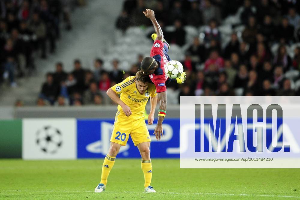 Aurelien Chedjou (Losc) vs Vitali Rodionov (Borisov) FOOTBALL : Losc Lille vs Fc Bate Borisov - champions League - 19 09 2012 JBAutissier Panoramic