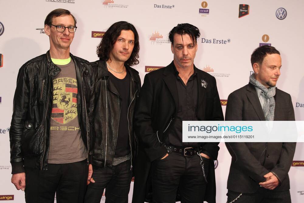 Ramstein at the Echo 2011 the German Music Award at the Red Carpet in the Messe Berlin at the Radio Tower It is the 20 Echo 20 years Echo