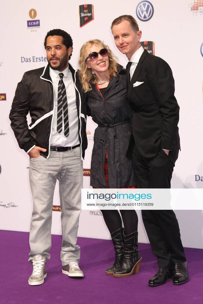 Adel Tawil, Annette Humpe and Max Raabe at the Echo 2011 the German Music Award at the Red Carpet at the Messe Berlin am Funkturm Its the 20 Echo 20 years Echo