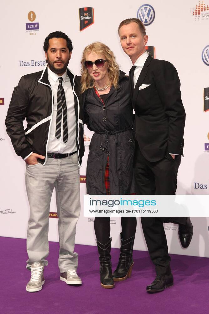 Adel Tawil, Annette Humpe and Max Raabe at the Echo 2011 the German Music Award at the Red Carpet at the Messe Berlin am Funkturm Its the 20 Echo 20 years Echo