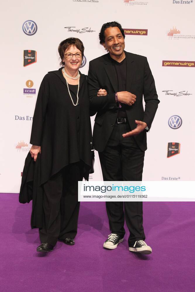 Annette Zypries and Cherno Jobatey at the Echo 2011 the German Music Award at the Red Carpet in the Messe Berlin am Funkturm It is the 20 Echo 20 years Echo