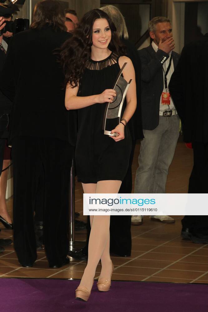 Award winner Lena Meyer Landrut at the Echo 2011 the German Music Award at the award wall in the Messe Berlin am Funkturm It is the 20 Echo 20 years Echo
