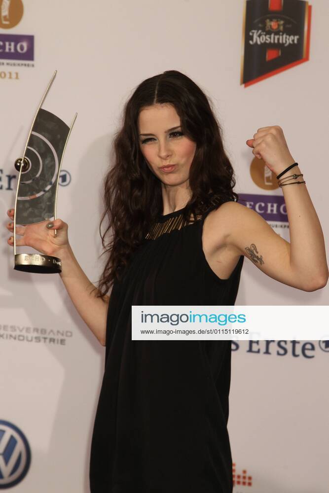 Award winner Lena Meyer Landrut at the Echo 2011 the German Music Award at the award wall in the Messe Berlin am Funkturm It is the 20 Echo 20 years Echo