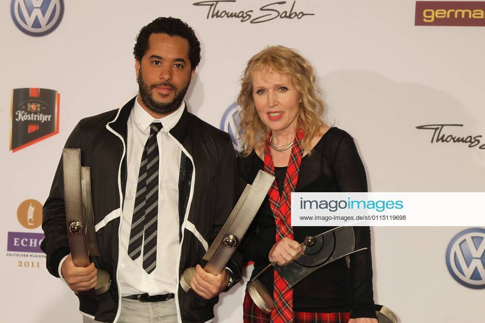 Award winners Adel Tawil and Annette Humpe at the Echo 2011 the German Music Award at the award winners wall in the Messe Berlin at the radio tower It is the 20 Echo 20 years Echo