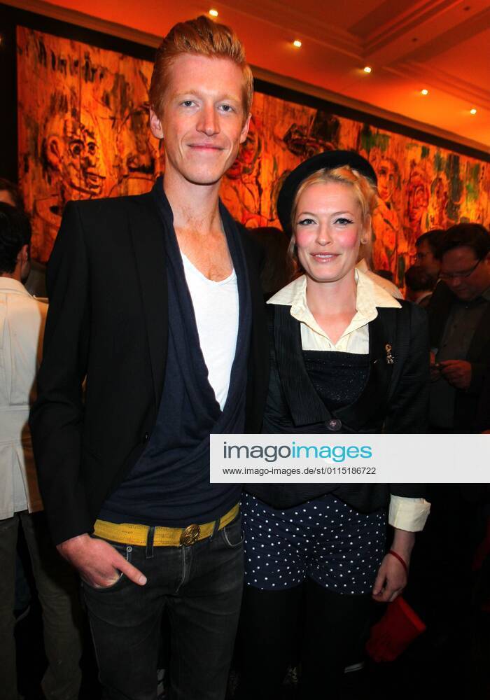 Enie van de Maiklokjes with Tobias Staerbo at the 2 Base Medientreff in Berlin at the Restaurant Gendarmerie in Berlin