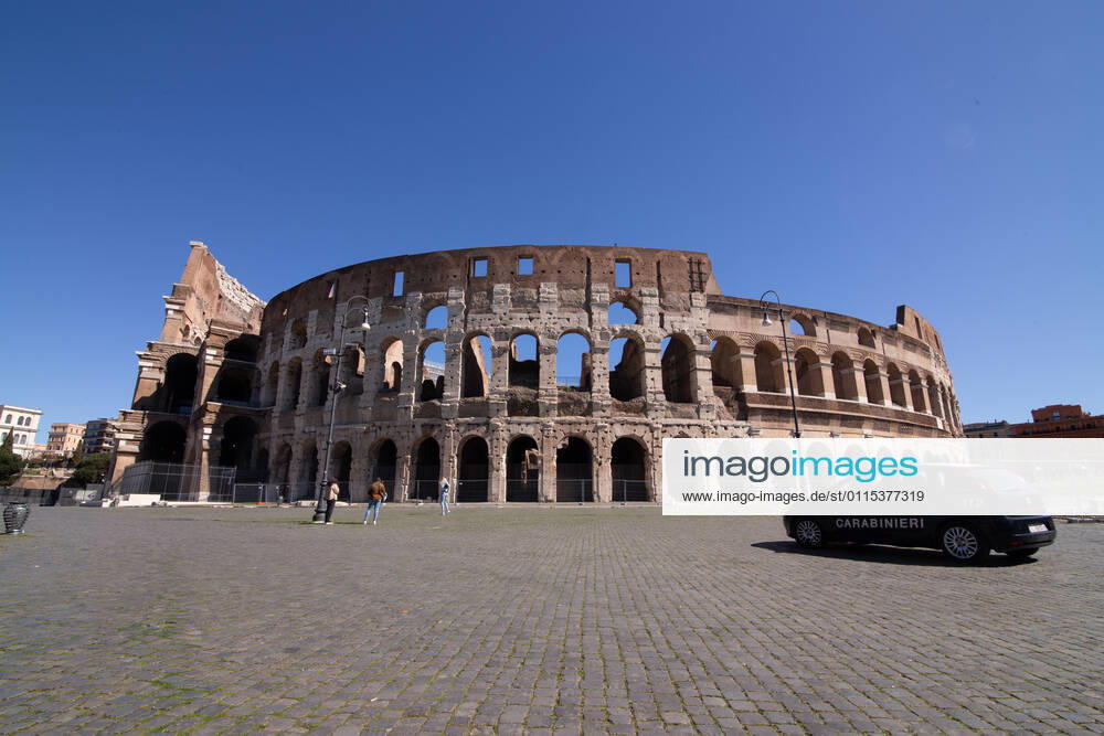 Rome: Colosseum on first day of Red Zone View of Colosseum on the first day with the restrictions of red zone for the fight against the Covid-19 pandemic Rome Italy