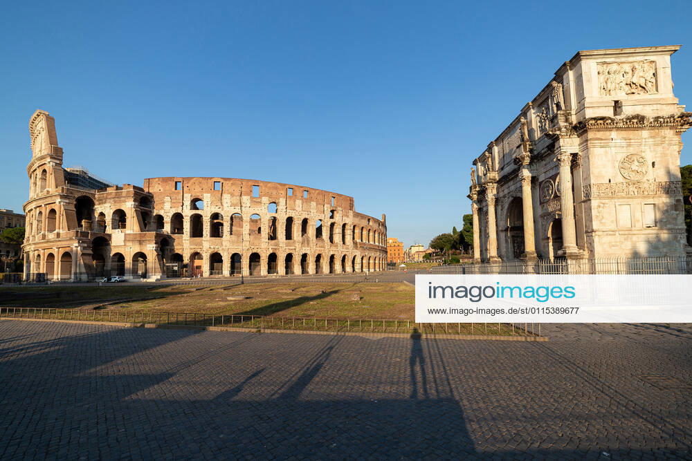 Goden hours on Colosseo and Arco di Costantino without tourists, Rome, Lazio, Italy, Europe LeonardoMangia REDA&CO 1028_14_LEM0006