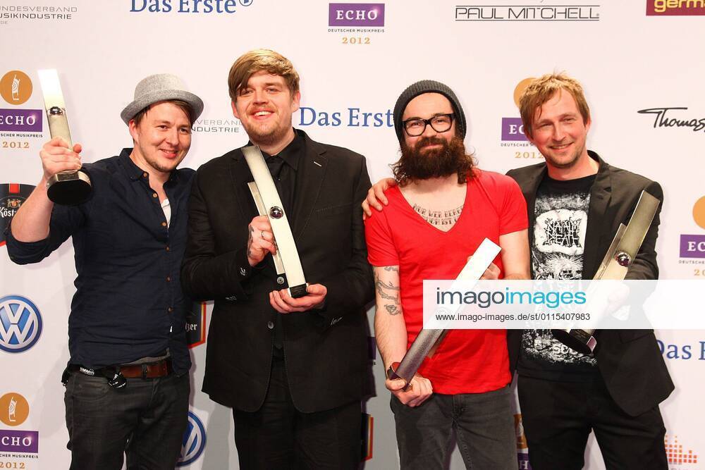 Award winner band Jupiter Jones at the Echo 2012 the German Music Award Award winner before the ceremony at the Messe Berlin