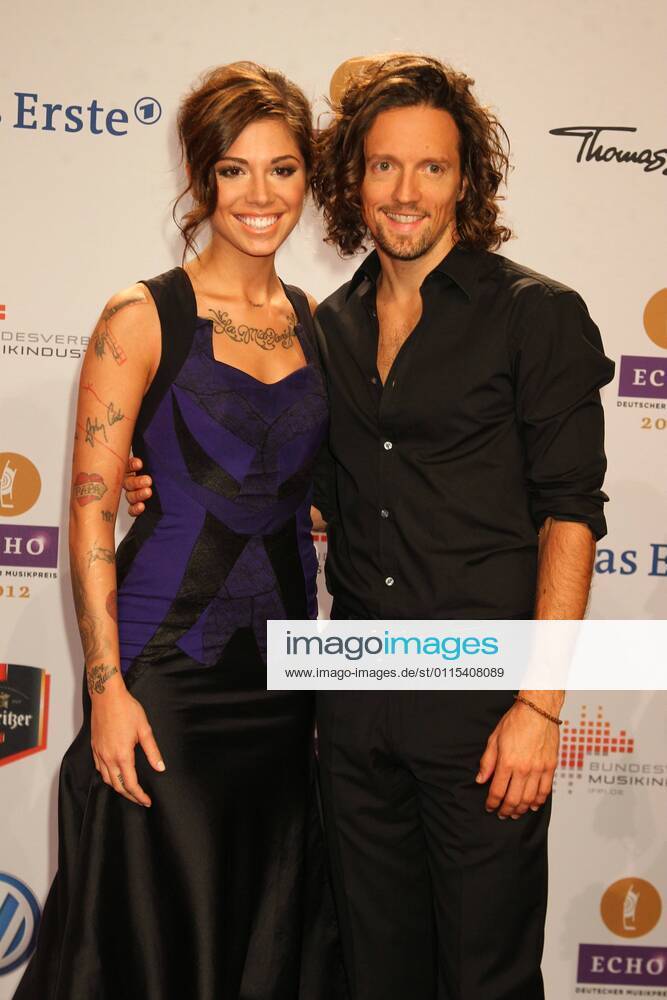 Jason Mraz and Christina Perri at the Echo 2012 the German Music Award on the Red Carpet before the ceremony at the Messe Berlin