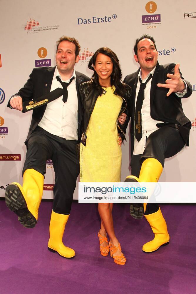 Minh Khai Phan Thi and Die Discobauern at the Echo 2012 the German Music Award on the Red Carpet before the ceremony at the Messe Berlin